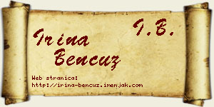 Irina Bencuz vizit kartica